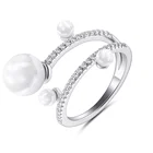 925 Ring Pearl 925 Sterling Silver Ring CZ Cubic Zirconia Ring Jewelry Gift For Women