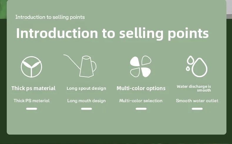 product effortless pouring 1l long spout plastic eco friendly watering can with measurement marks for indoor outdoor garden plants-2