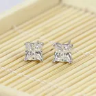 Stud WOMEN MEN GENUINE 925 SOLID STERLING SILVER CUBIC ZIRCONIA ROUND STUD EARRINGS