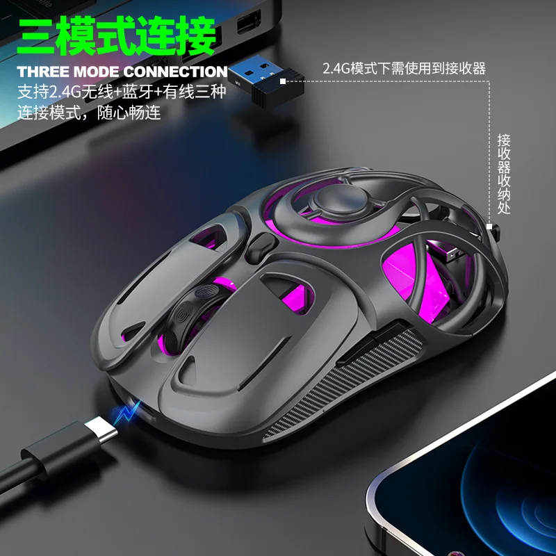 Souris gaming Razer Viper X10 sans fil 2,4 GHz, 6 boutons, design ajouré, capteur photoélectrique, légère (59 g).