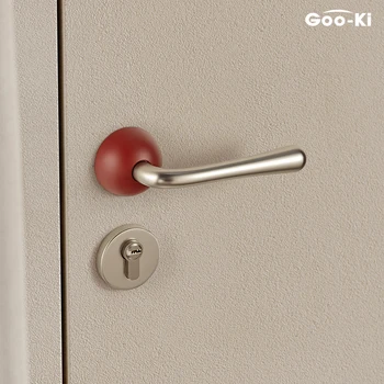 Apartment Ancora Red Zinc Alloy Interior Door Handle Set Flat Design Easy Install Goo-Ki G539 Ultra Modern More 5 Year Warranty