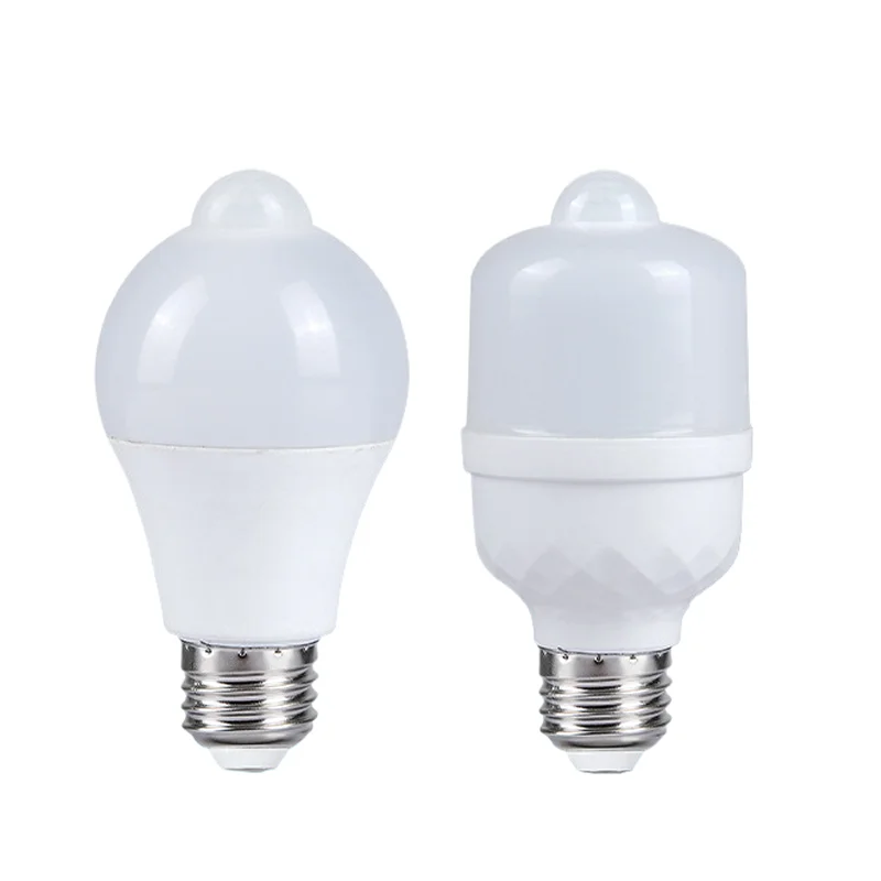 5/7/9/12W E27 LED Radar Bulb SMD5730 85-265V PIR Motion Sensor Courtyard Street White Light Plastic-Coated Smart Lamp Bulb