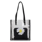 Fashion Hand Bag Girls Fashion Clear PVC Jelly Handbag Little Daisy Print Hand Bag For Girls