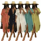 Beachwear Beachwear 2021 New Summer Outer Blouse Women's Shirt Dress Sexy Slub Lining Casual Beach Skirt Beachwear