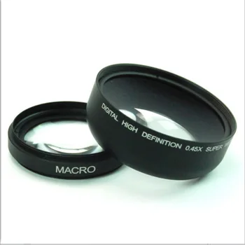 Universal High Definition HD 55MM 0.45x Wide Angle Macro 2 in 1 Camera Lens