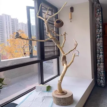 Explosive Models,Natural tree branch bird stand, tree bird stand, parrot gnawing toy swing, Xuan Feng bird branch, pet stand