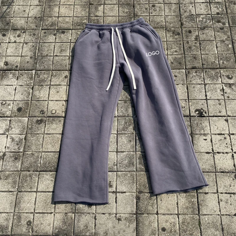 2025 Vintage Distressed Acid Wash Men's Casual Mid Waist Midweight Sweatpants Cotton Straight Leg Embroidery Cozy Comfort Style details