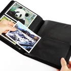 Album Black Matte 2 Pockets A4 PU Leather Cover Button Album Baby Photo Album 4*6 Inch Photo Album
