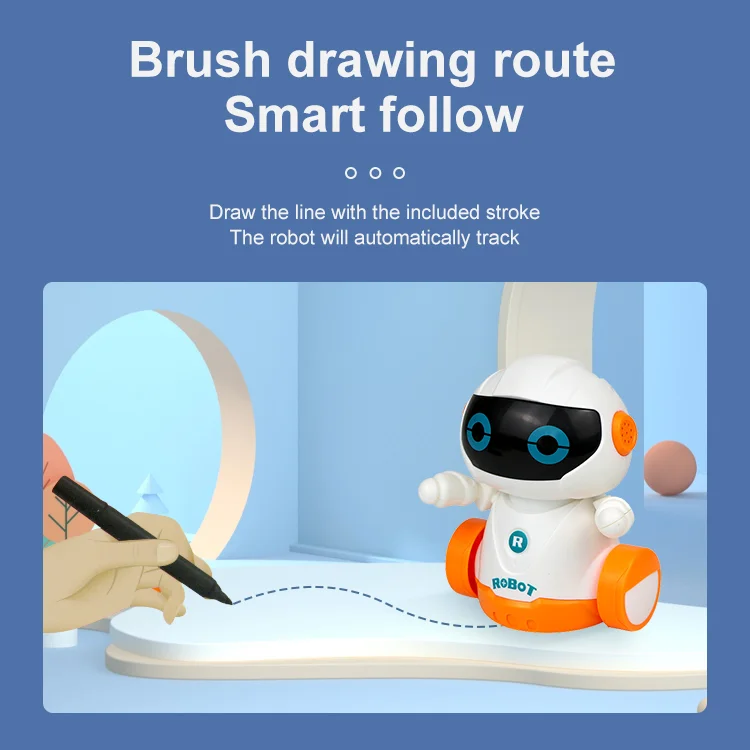 Novelty Magic Toy Draw Line Tracking Robot Follower Inductive Sensor Electronic Robots STEM Educational Kids Drawing Robot Toy