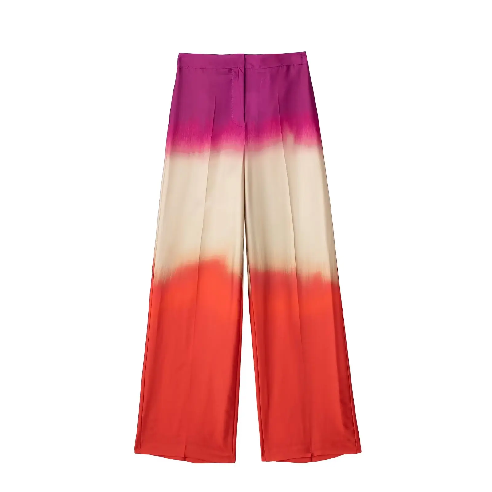 Women 2024 New Chic Fashion Tie-dye printing Pants Vintage High waist Female Trousers Mujer