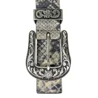 PU Leather Belt Snake Leather Belt Double Buckle Belt