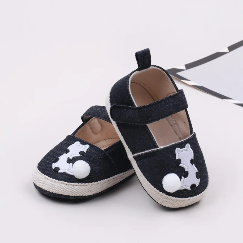 Spring Autumn Summer Denim Material Soft Sole Newborn Infant Baby Girl Shoes 2024 factory