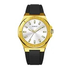 Crystal Watch OEM Stainless Steel Crystal Glass Silicone Strap Luxury Watch Men Wrist
