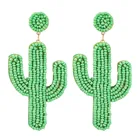 Earrings E6964 New Creative Cactus Handmade Rice Beads Earrings For Bohemian Folk Ornaments Earrings