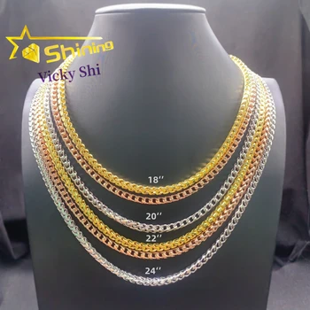 Hot Selling Men Hip Hop Necklace Pass Diamond Tester Moissanite Cuban Link Chain 925 Silver Gold Plated Franco Chain