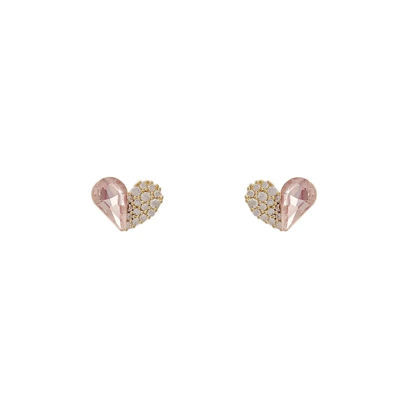 exquisite super fairy diamond love earrings female temperament simple sense of luxury ear studs