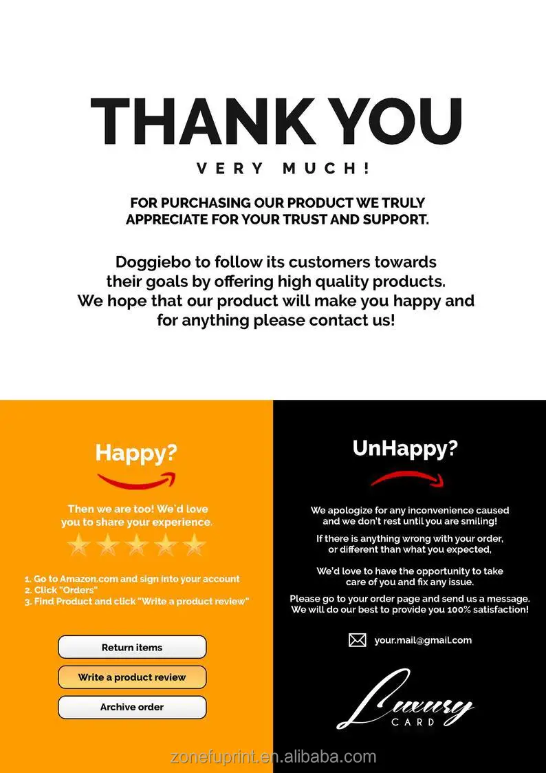 digital printing no moq amazon review thank you cards