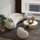 Round Teddy Sofa Lounge Nut Circle Curved Sofa Couch White Modern Sofas