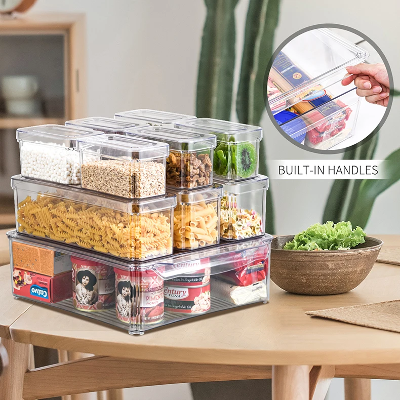 Multifunctional Rectangle Plastic Storage Box Refrigerator Fridge Storage for Fruits Vegetables Food