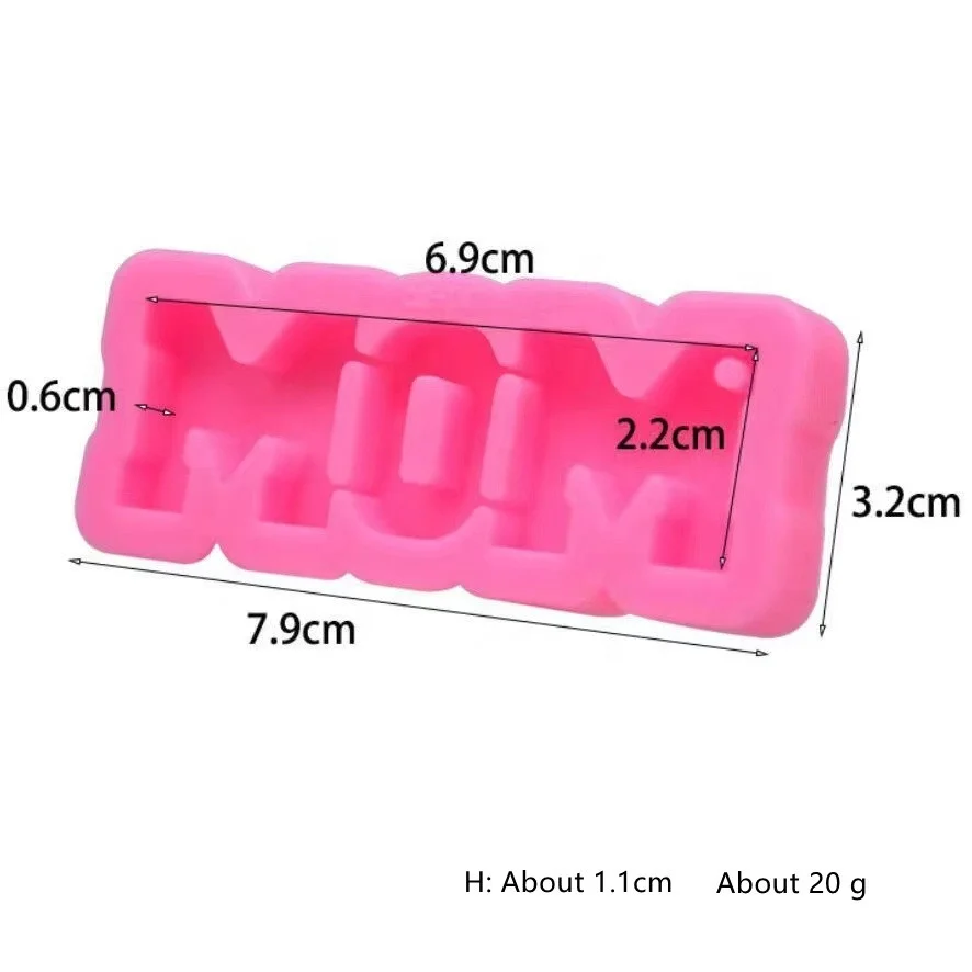 Best Seller DAD Letter Shaped Keychain Silicone Mold Crystal Epoxy Mirror Mold Pendant Accessory Miniature Resin Molds