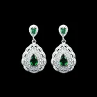 Jewelry Euro-American Fashion Jewelry Set With Ring Bridal Necklace Earrings And Deluxe Drop Zircon Jewelry