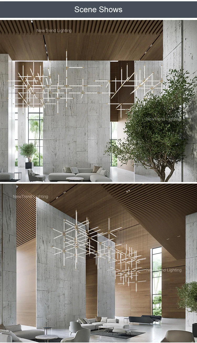 CPL-222 New Product Indoor Decoration Large Project Hotel Lobby Villa Staircase Modern Hanging Chandelier factory