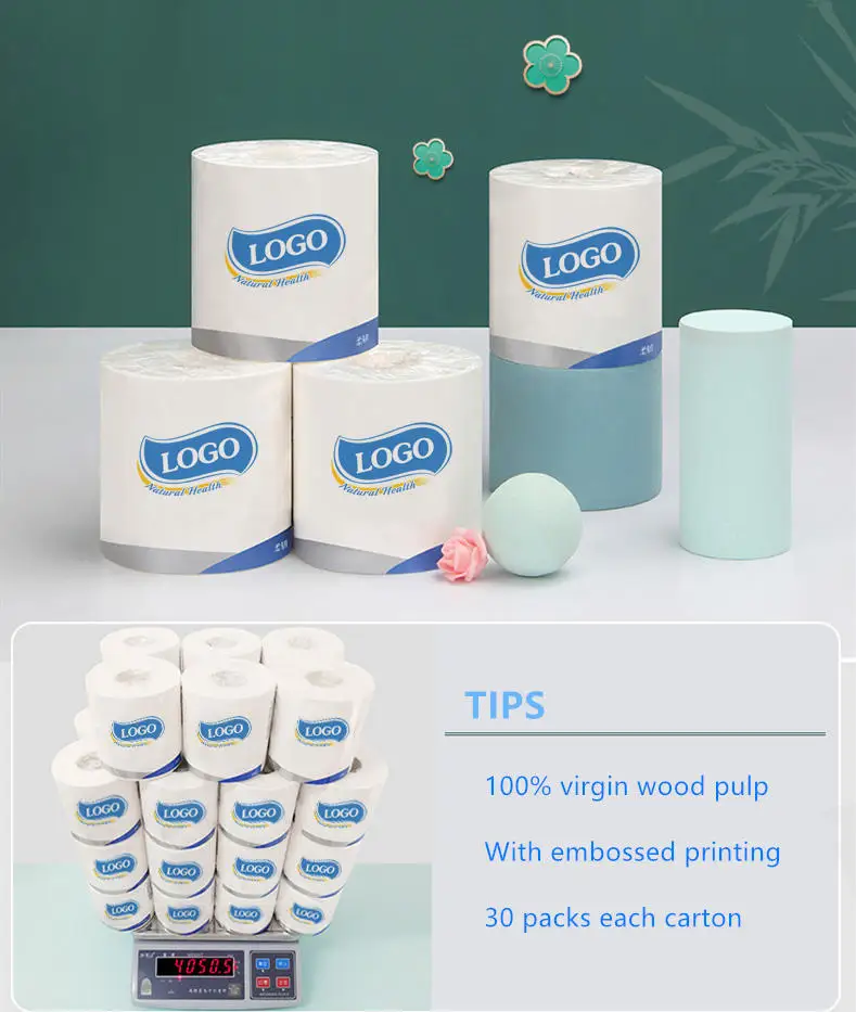 Wholesale Toilet Paper 2/3 Ply Roll Tissue Bamboo Toilet Paper