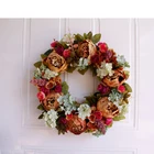 Wedding 15''-16'' 19 Inch Wedding Party Artificial White Blue Hydrangea Peony Peonies Door Wreath