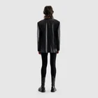 Women Upscale Black Pu Single Breasted Button Faux Leather Suit Jackets Coat Brown Blazer For Ladies