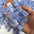 Carved Wholesale Natural High Polished Blue Lace Agate Cube Tumble Gravel For Home Decoration