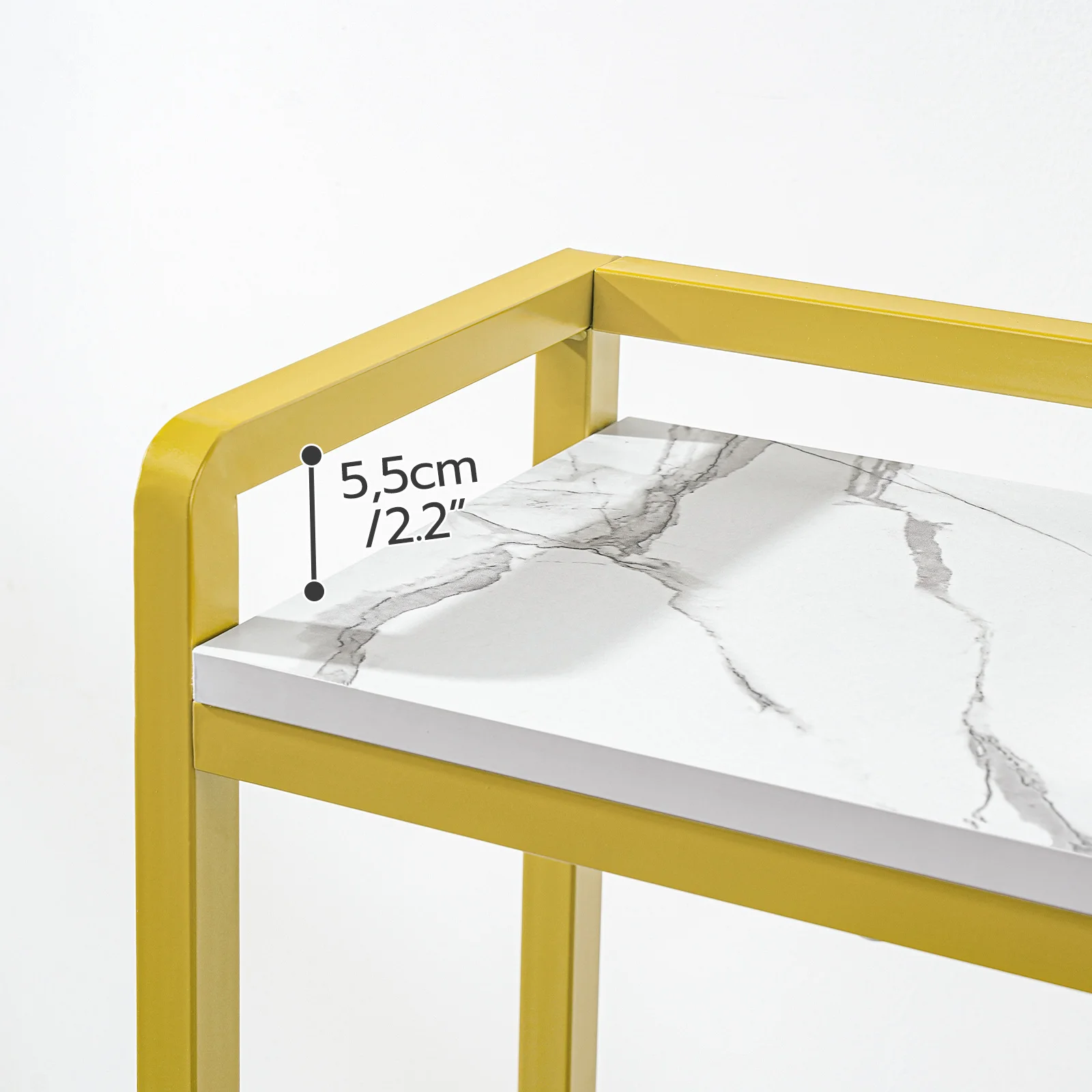 Wholesale Modern Design White and Gold Narrow Marble Top Wood Console Table Sofa Table with Metal Frame for Foyer Living Room