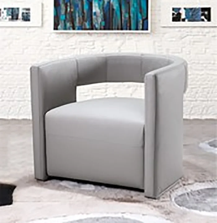 round white leather chair