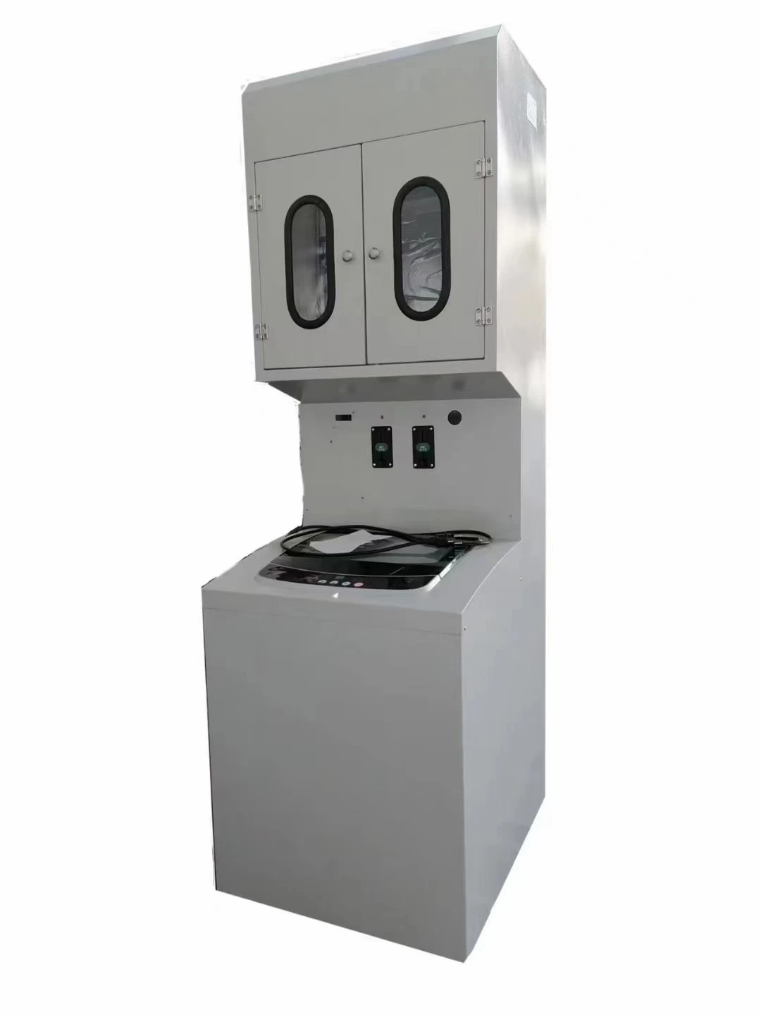 Full automatic coin operated stack shoes washer dryer combo for self service laundry shop