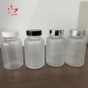 Custom Clear Frosted Empty Glass plastic Medicine Pill Bottles 100ml 120ml 150ml 200ml 250ml 300ml Pharmaceutical Pill Bottle