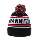 Embroidered Knitted Embroidered Custom Embroidered Jacquard Knitted Beanie Hat With Pompom