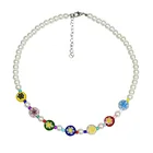 Necklace Jewelry 7 Color Round Small Daisy Petal Glass Necklace Female Pearl Necklace Fashion Jewelry