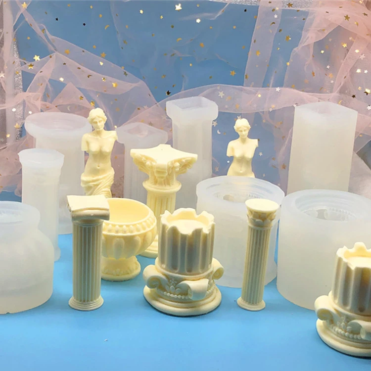 European Roman column Venus scented candle silicone mold DIY retro decorative plaster mold
