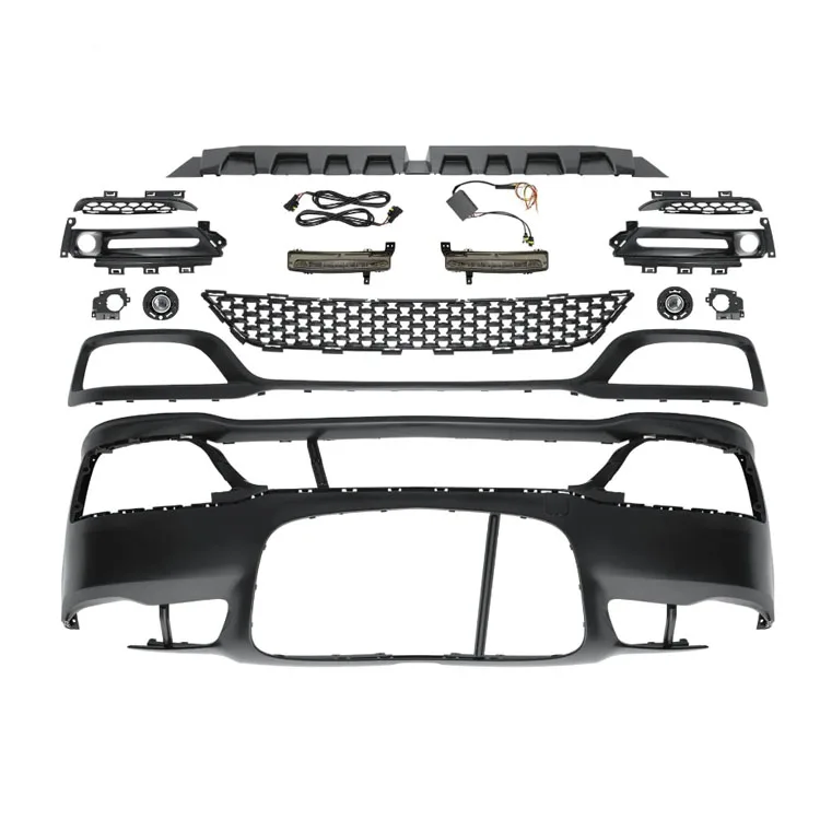 Complete Front Bumper Grille & Fog Light Kit Excludes Parking Sensor Holes for Chrysler 300C SRT8 2015-2023 supplier