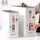 Rice Container High Quality PP Material Japan Style 6kg/12kg/15kg Rice Container Airtight Beans Grain Storage