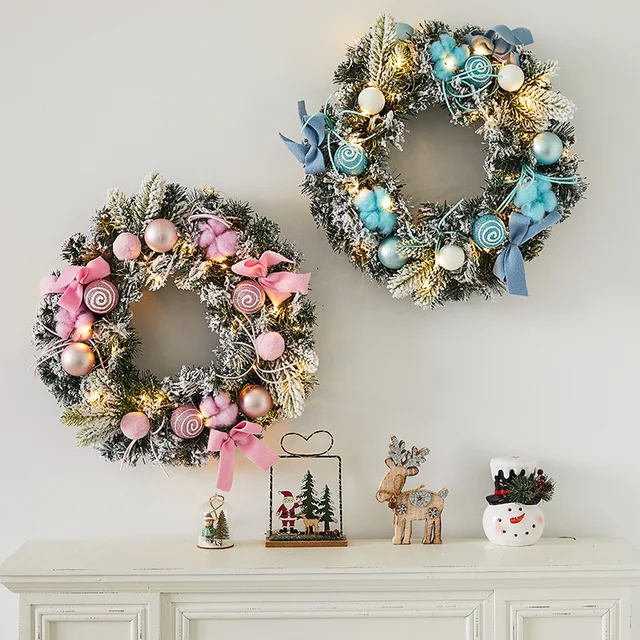 Hot Sale PVC Christmas Wreath with Lights for Front Door Decor Custom Size Garland for Outdoor Party for Home and Office Door