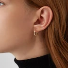 Chain Hoop Original Design High-quality Chain And Semi-open Zircon Inlay S925 Sterling Silver Hoop Earrings Female