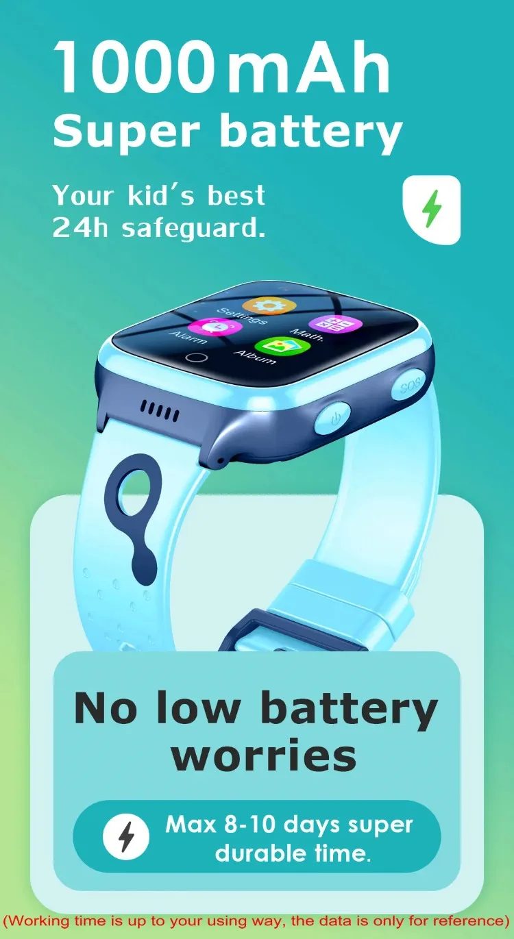 4G Kids Smart Watch Video Call Phone Watch 1000Mah Battery GPS Wifi ...