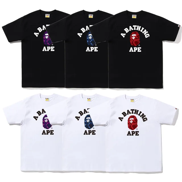 The popular bape1 long-term stable supply of cotton men's and women's casual sports short-sleeved T-shirts clothing for men