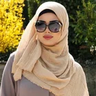 Scarf Muslim Women Scarf Cotton Linen Crinkle Scarves Hijab//