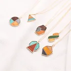 Pendant Alloy Alloy Autumn And Winter Brown Geometric Wooden Irregular Pendant Circle Alloy Necklace