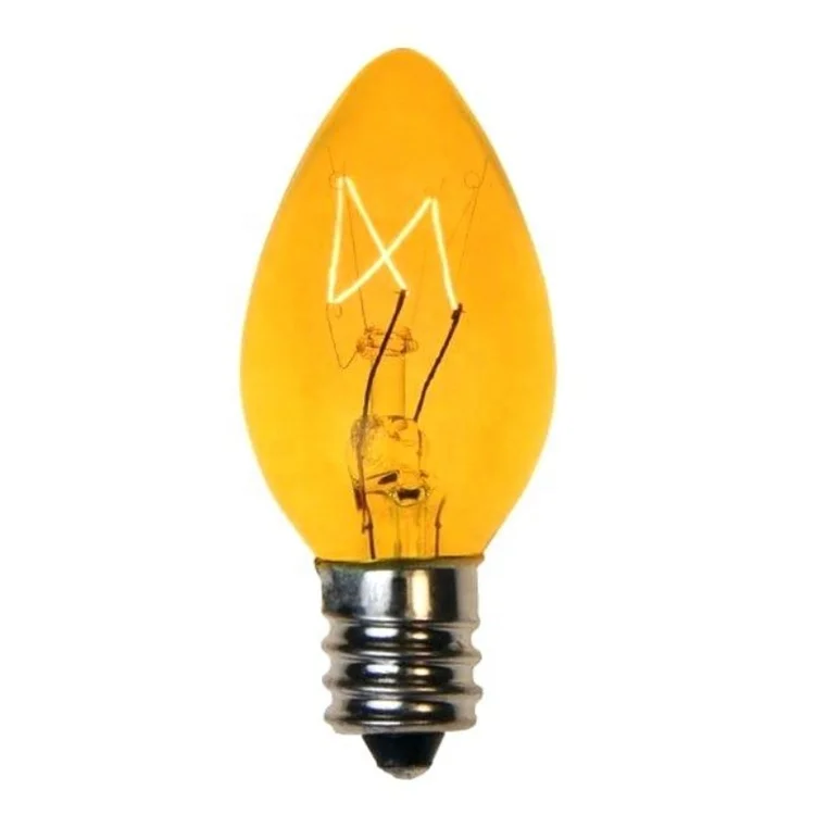 yellow christmas light bulb