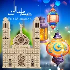 Party Table Decoration Eid Mubarak Wooden Calendar DIY Raradan Party Table Stand For Eid Ramadan Decoration
