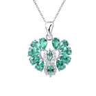 Charms Flower Jewelry New Design Custom Women Men Gift Charms Sapphire Blue Flower Necklace Pendant OEM Customized