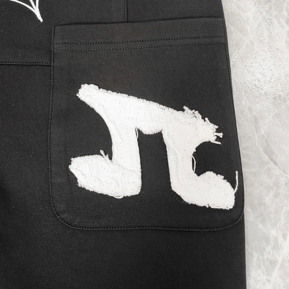 product 2025 vintage casual straight leg french terry oversized baggy jogger pants pockets 100 cotton drawstring closure cozy mens-1