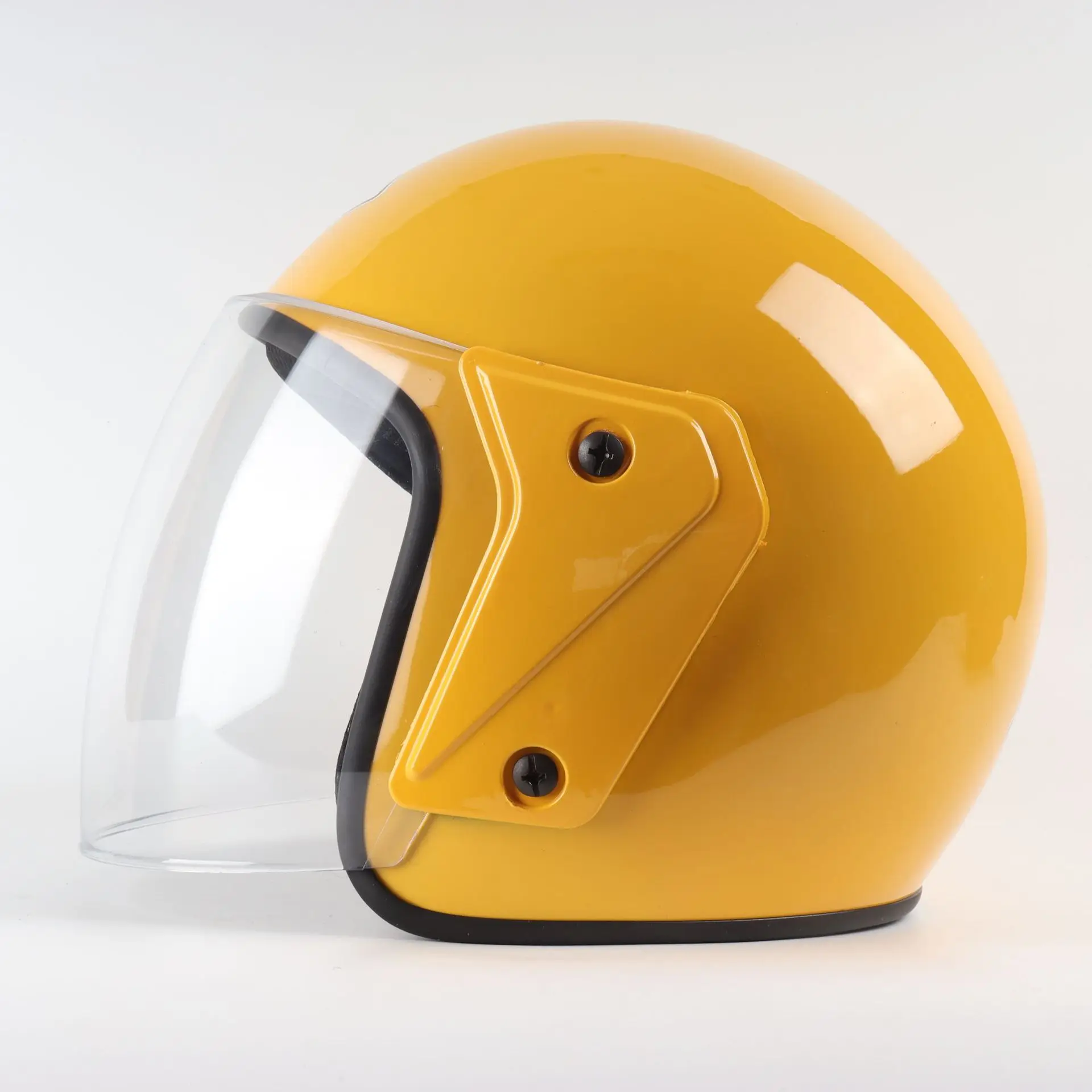 safety yellow motorcycle helmet